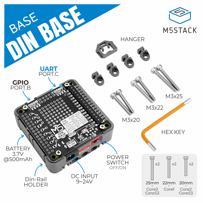 Oficjalna podstawa Din M5Stack – M5Stack Core2 recenzja i cena